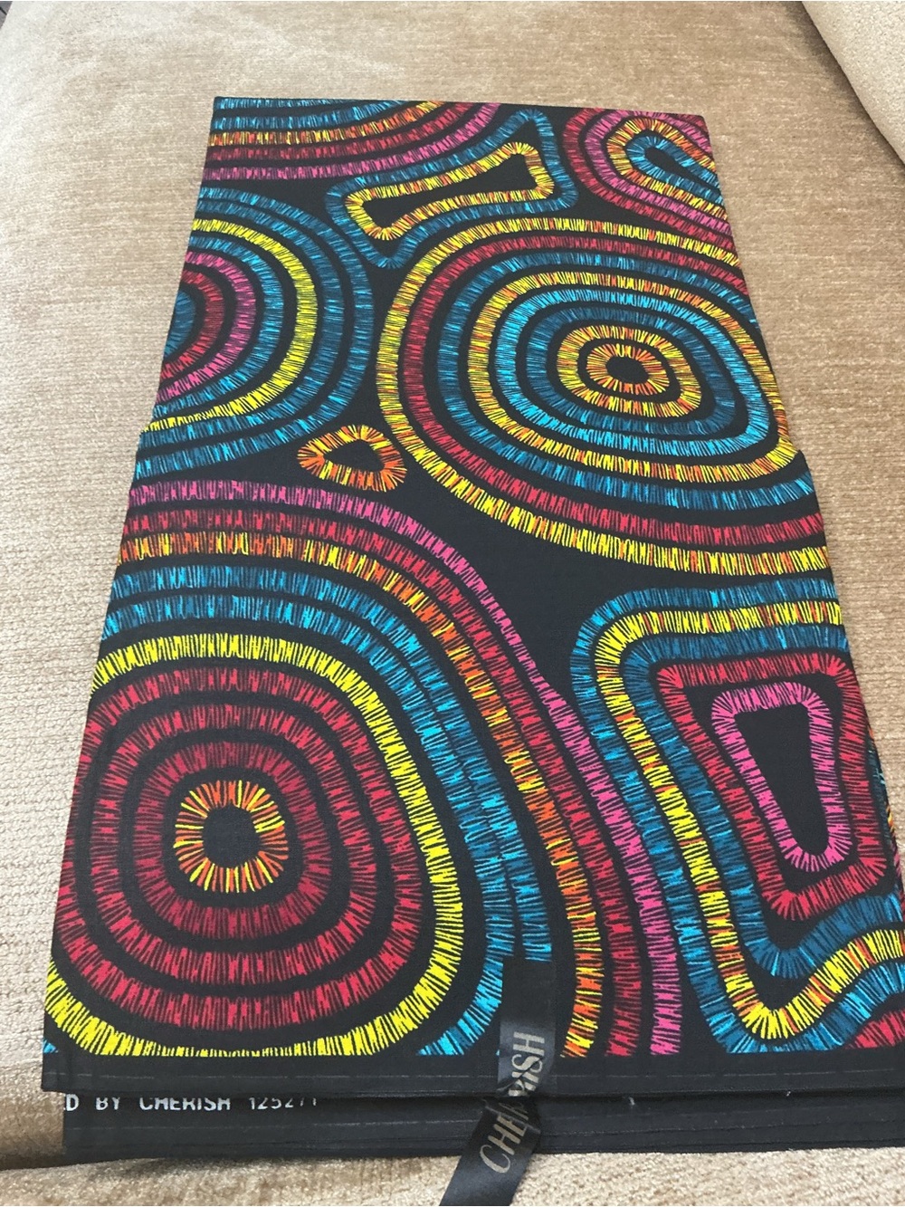 Multicolor Geometric Pencil Skirt - Black with Blue, Pink & Yellow Spiral Print